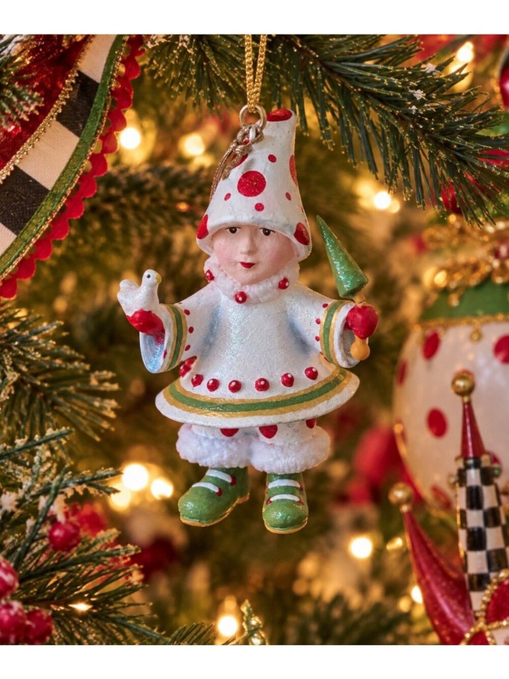 Patience Brewster by MacKenzie Childs Dash Away Blitzens Elf Christmas Ornament